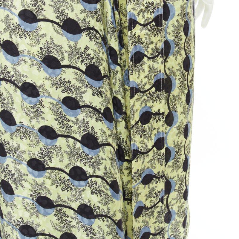 MARNI yellow paisley blue black geometric print belted wrap skirt IT40 S For Sale 5