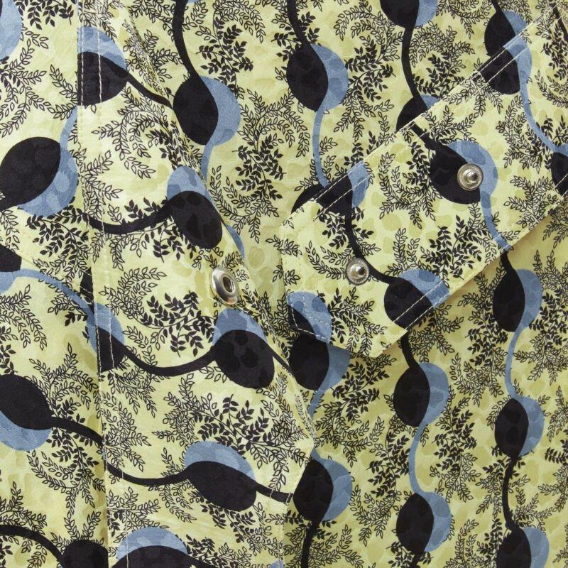 MARNI yellow paisley blue black geometric print belted wrap skirt IT40 S For Sale 6