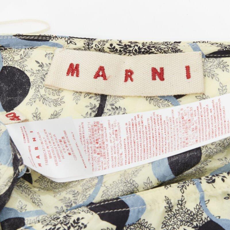MARNI yellow paisley blue black geometric print belted wrap skirt IT40 S For Sale 7