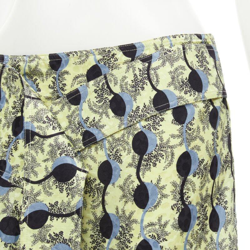 MARNI yellow paisley blue black geometric print belted wrap skirt IT40 S For Sale 2