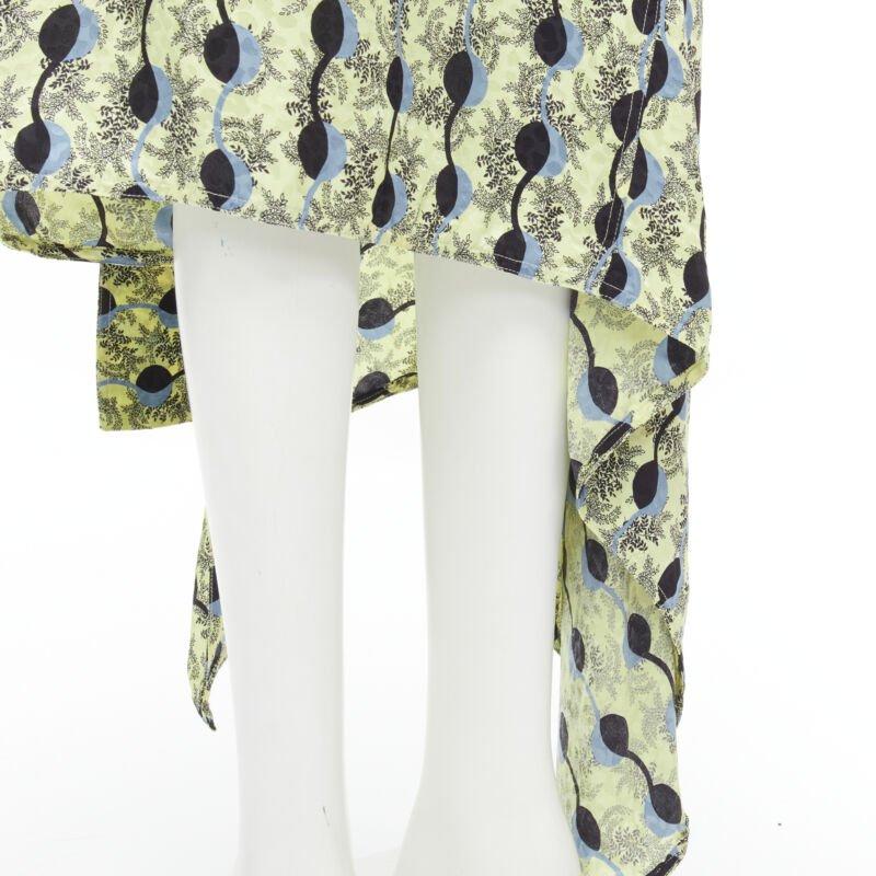 MARNI yellow paisley blue black geometric print belted wrap skirt IT40 S For Sale 3