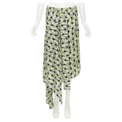MARNI yellow paisley blue black geometric print belted wrap skirt IT40 S