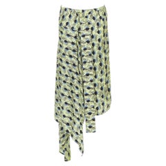 MARNI yellow paisley blue black geometric print belted wrap skirt IT40 S