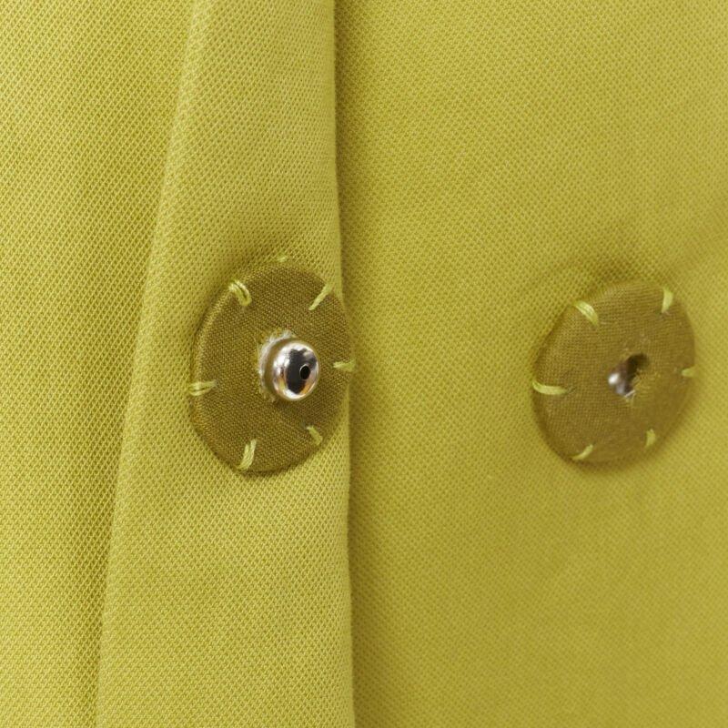 MARNI yellow silk lime yellow pleat seam short sleeve coat IT38 XS 5