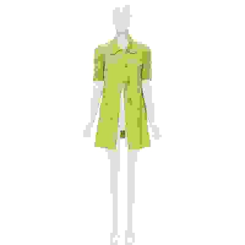 MARNI yellow silk lime yellow pleat seam short sleeve coat IT38 XS 7