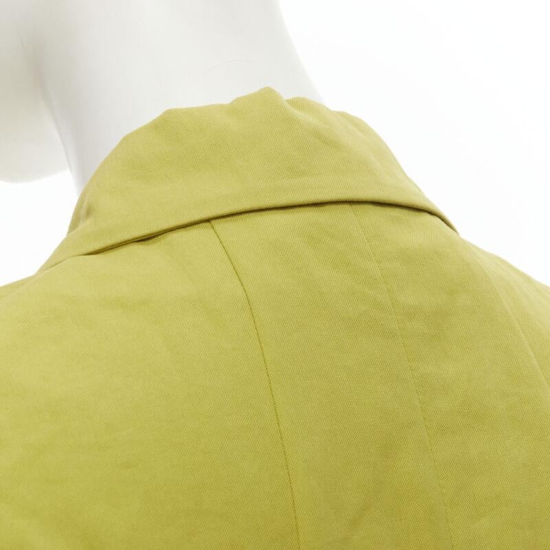 MARNI yellow silk lime yellow pleat seam short sleeve coat IT38 XS 1