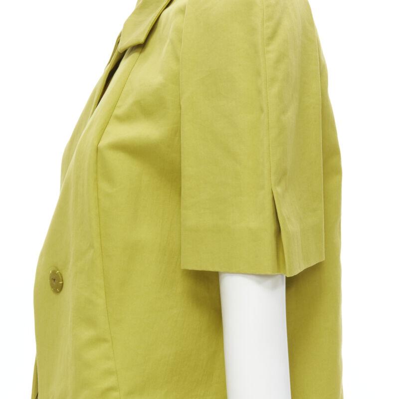 MARNI yellow silk lime yellow pleat seam short sleeve coat IT38 XS 2