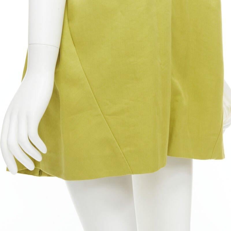 MARNI yellow silk lime yellow pleat seam short sleeve coat IT38 XS 3