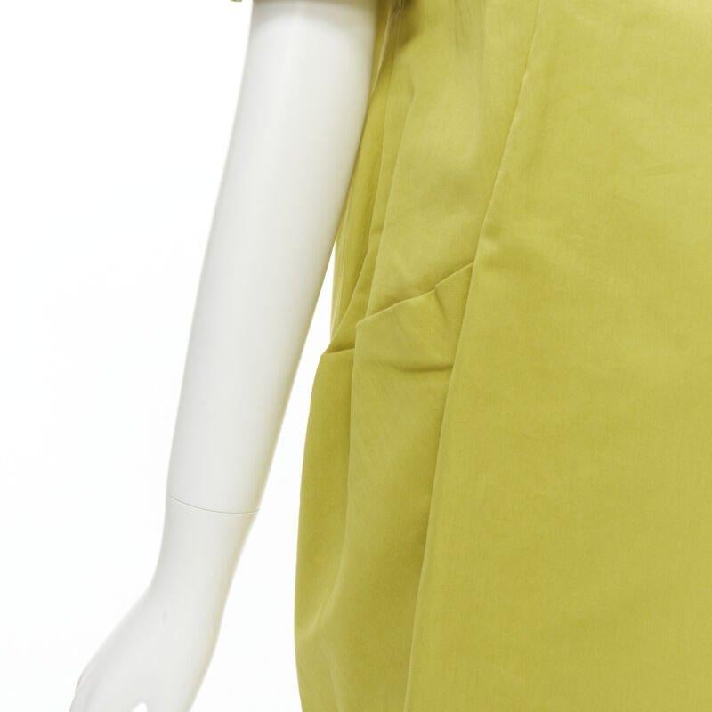 MARNI yellow silk lime yellow pleat seam short sleeve coat IT38 XS 4