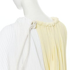 MARNI yellow white knife pleat stringed cord open back voluminous top FR40