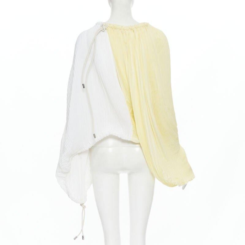 MARNI jaune blanc plis couteau cordon ficelle dos ouvert top volumineux FR40 Pour femmes en vente