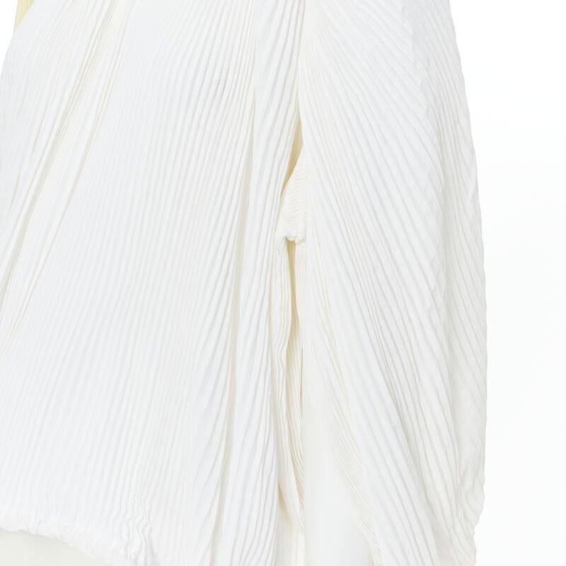 MARNI jaune blanc plis couteau cordon ficelle dos ouvert top volumineux FR40 en vente 3