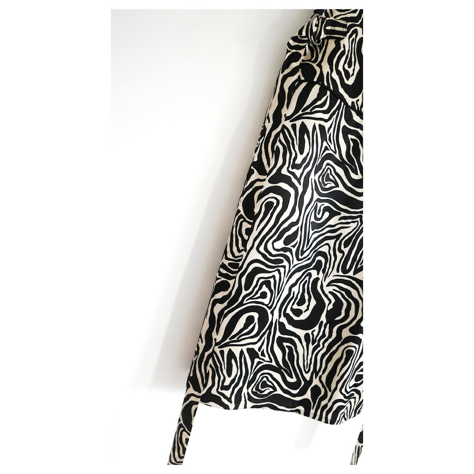 Women's Marni Zebra Print Sateen Midi Skirt  For Sale