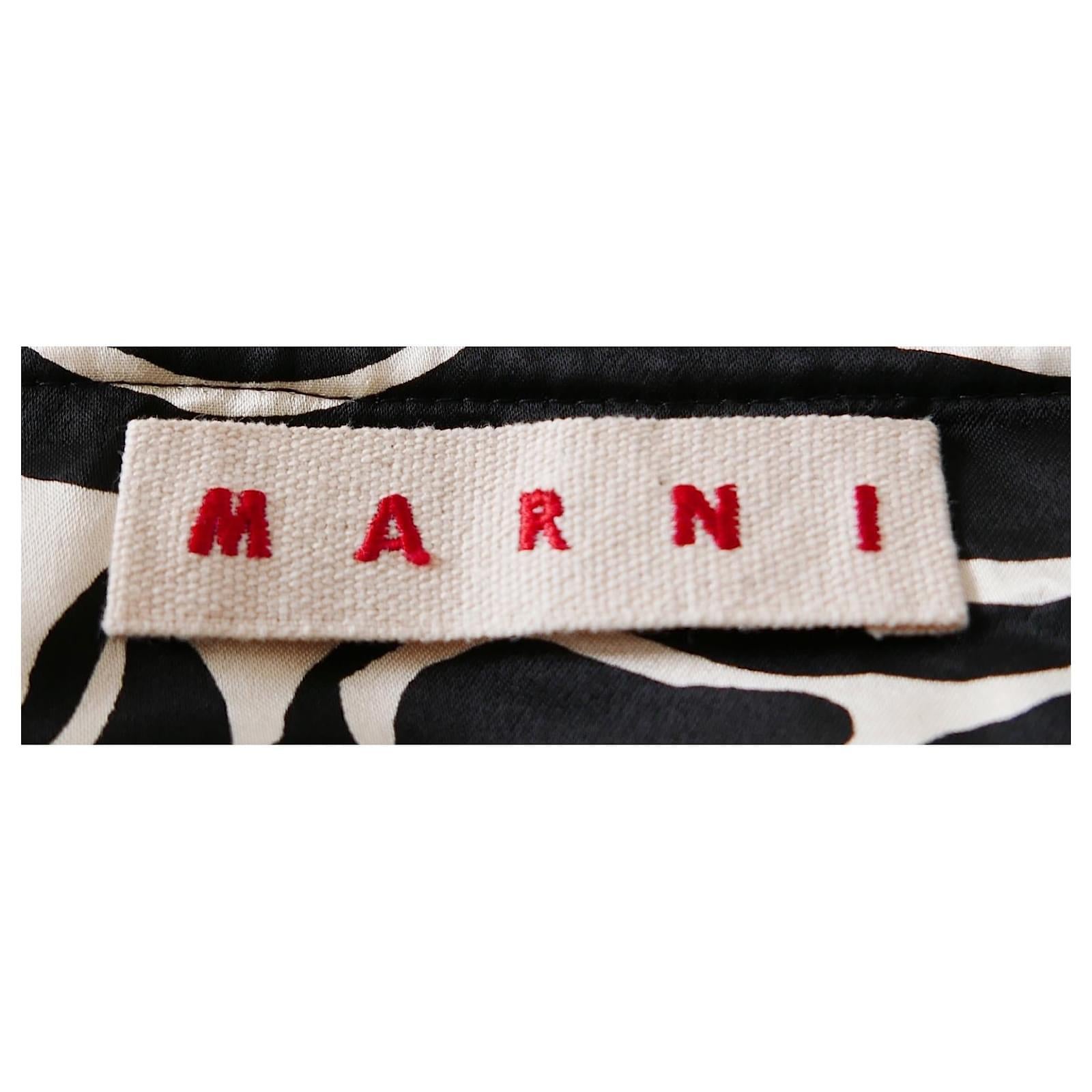Marni Zebra Print Sateen Midi Skirt  For Sale 1