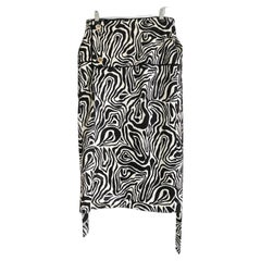 Used Marni Zebra Print Sateen Midi Skirt 