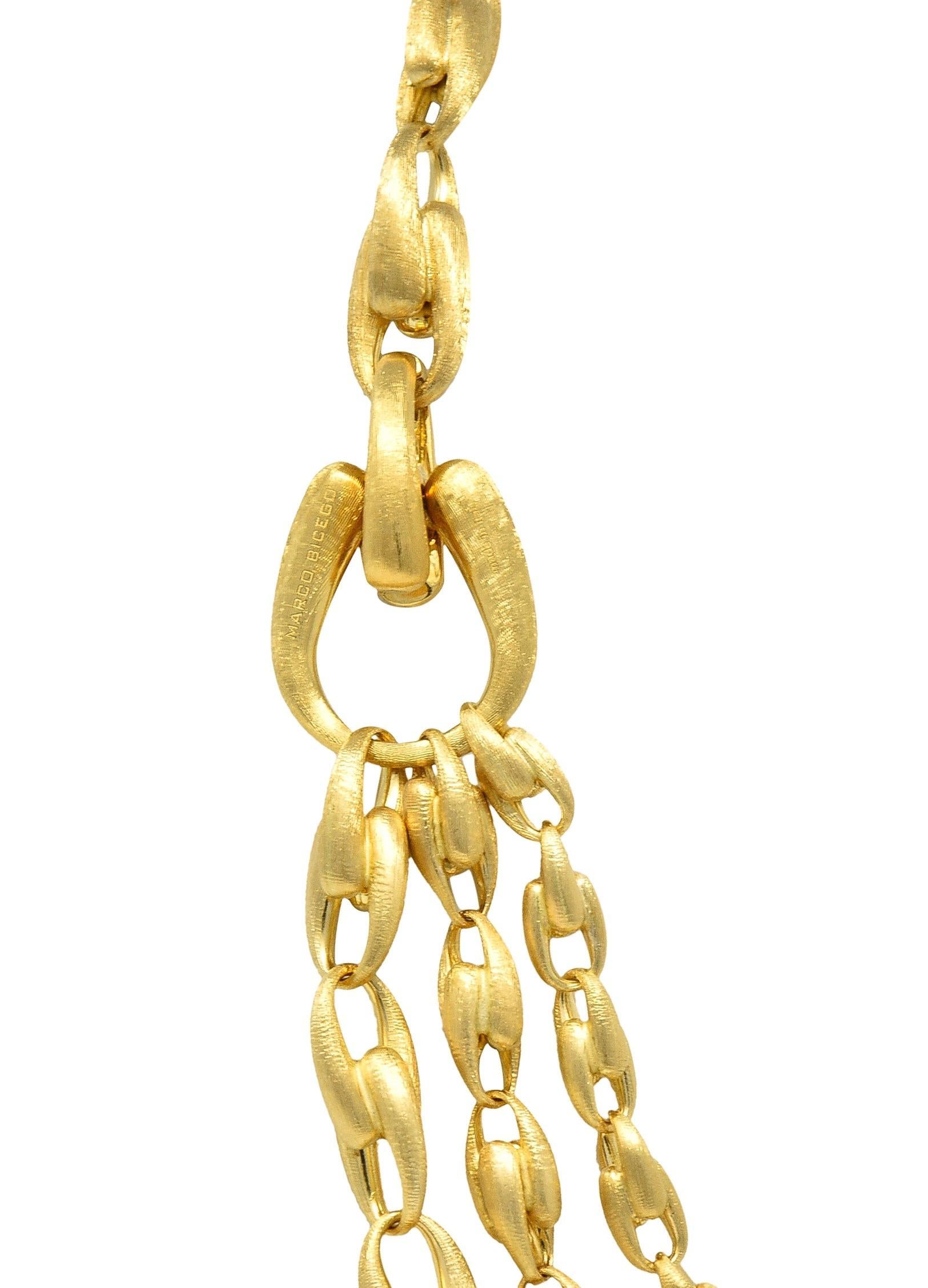 Maro Bicego Brushed 18 Karat Yellow Gold Multi-Strand U Link Lucia Necklace For Sale 4