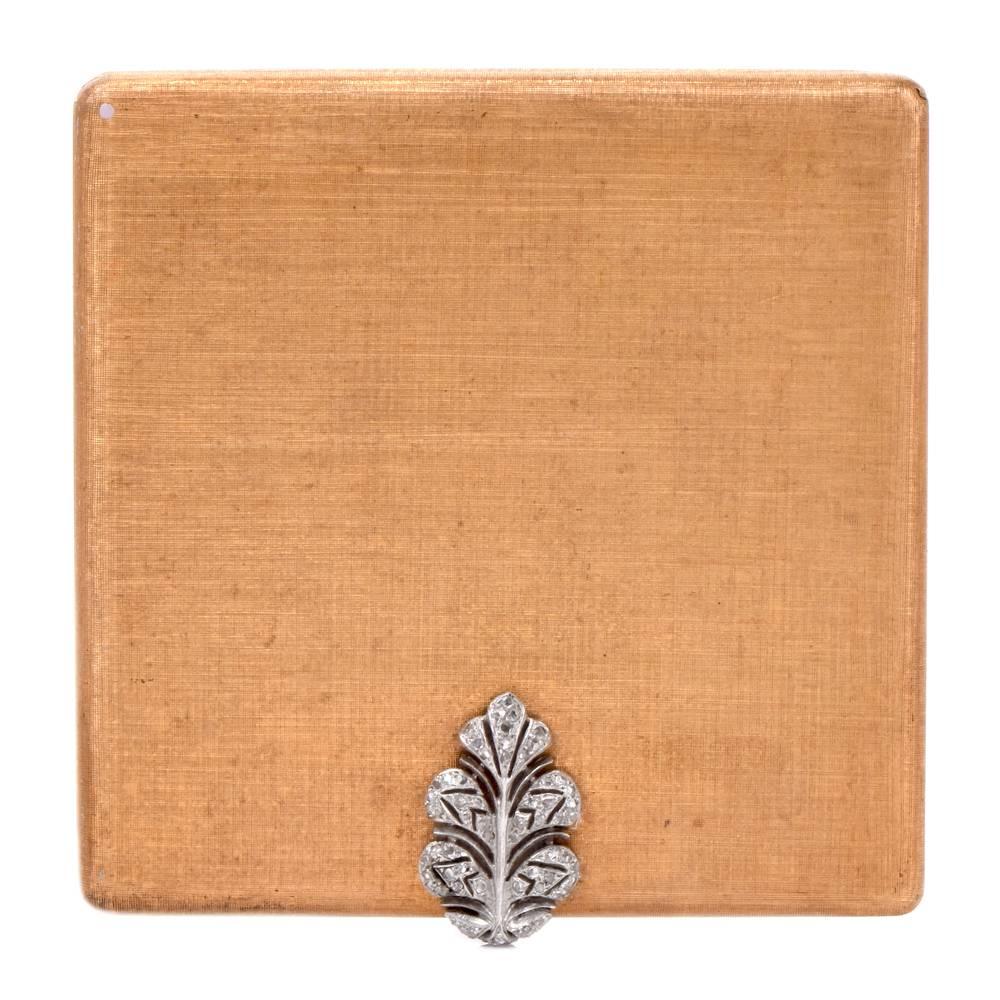 Mario Buccellati Vintage Diamant-Gold- kompakte Schachtel im Angebot