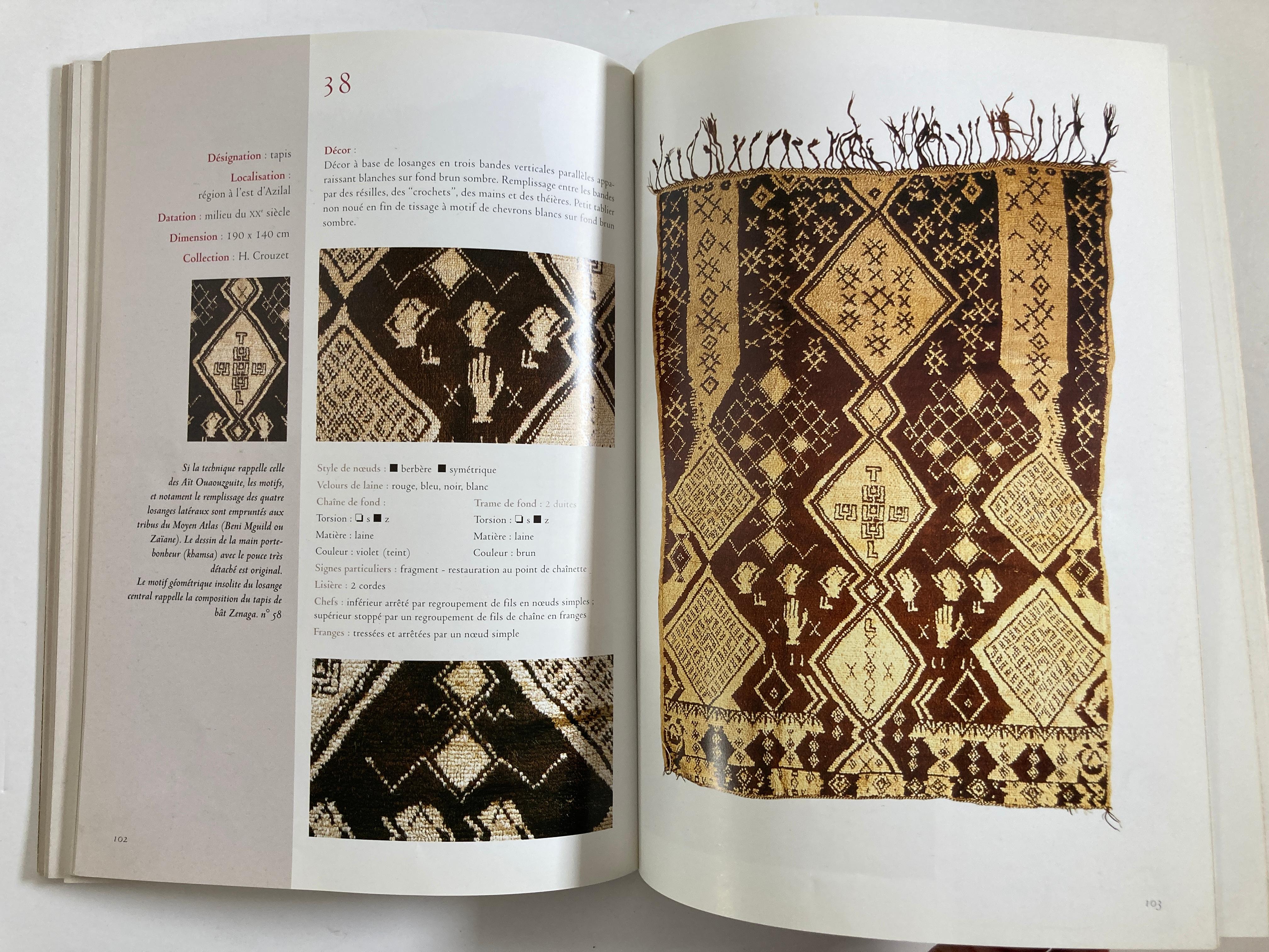 Maroc Tapis de tribus 'French' Moroccan Tribal Rugs Paperback Book For Sale 1