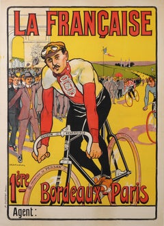 Original-Vintage-Poster „La Francaise Cycles“ von Marodon 1898