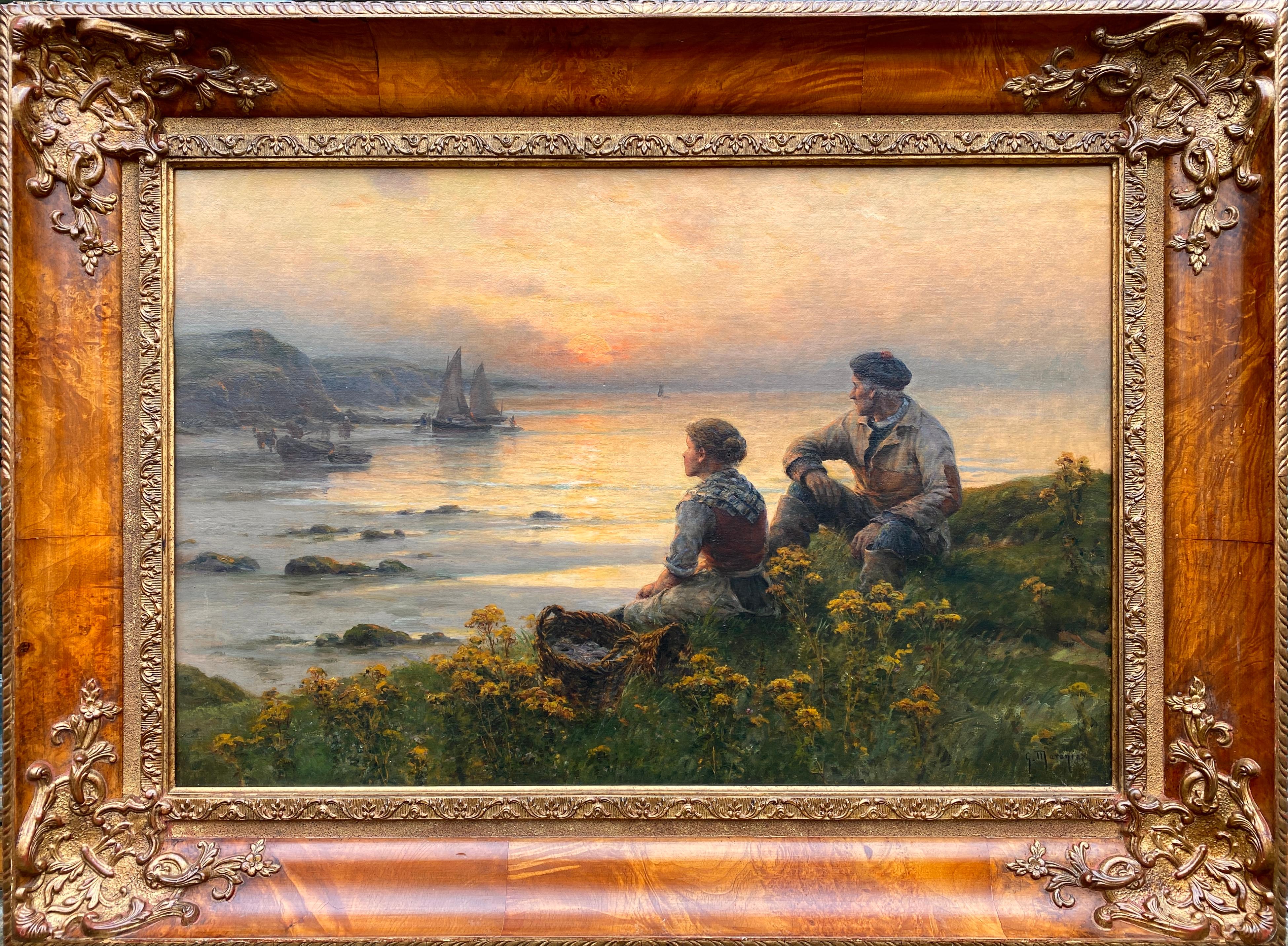 Maroniez Georges Landscape Painting - Georges Maroniez, Douai 1865 – 1933 Paris, French Painter, Sunset