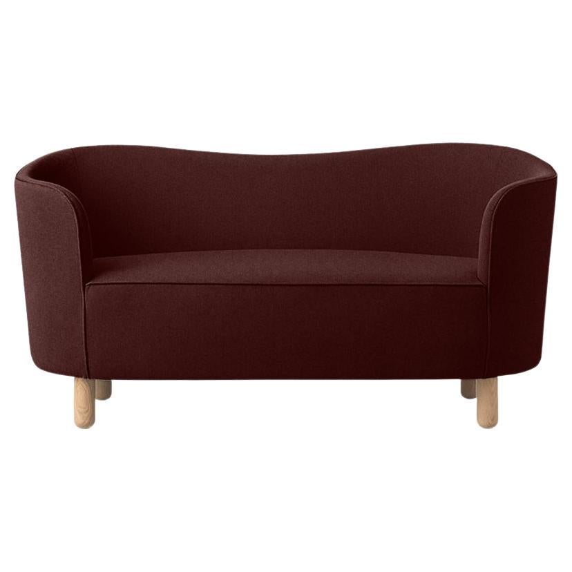 Maroon and Natural Oak Raf Simons Vidar 3 Mingle Sofa by Lassen For Sale