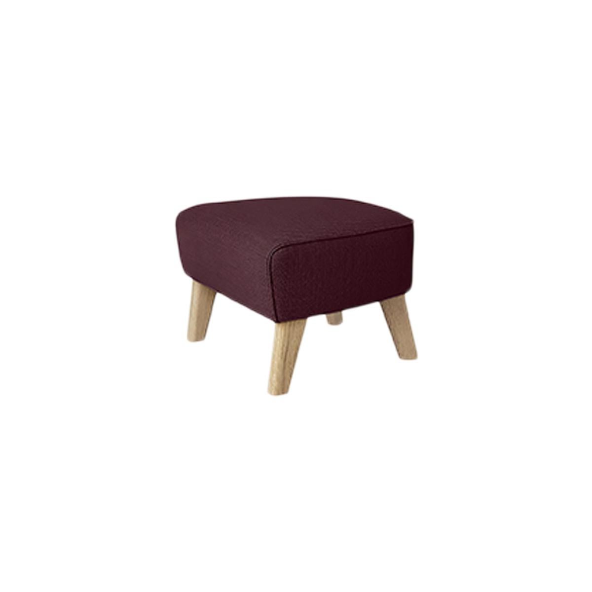 Maroon and natural oak Raf Simons Vidar 3 My Own Chair footstool by Lassen
Dimensions: W 56 x D 58 x H 40 cm 
Materials: Textile
Also available: other colors available.

The My Own Chair footstool has been designed in the same spirit as