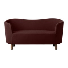 Maroon and Smoked Oak Raf Simons Vidar 3 Mingle Sofa by Lassen