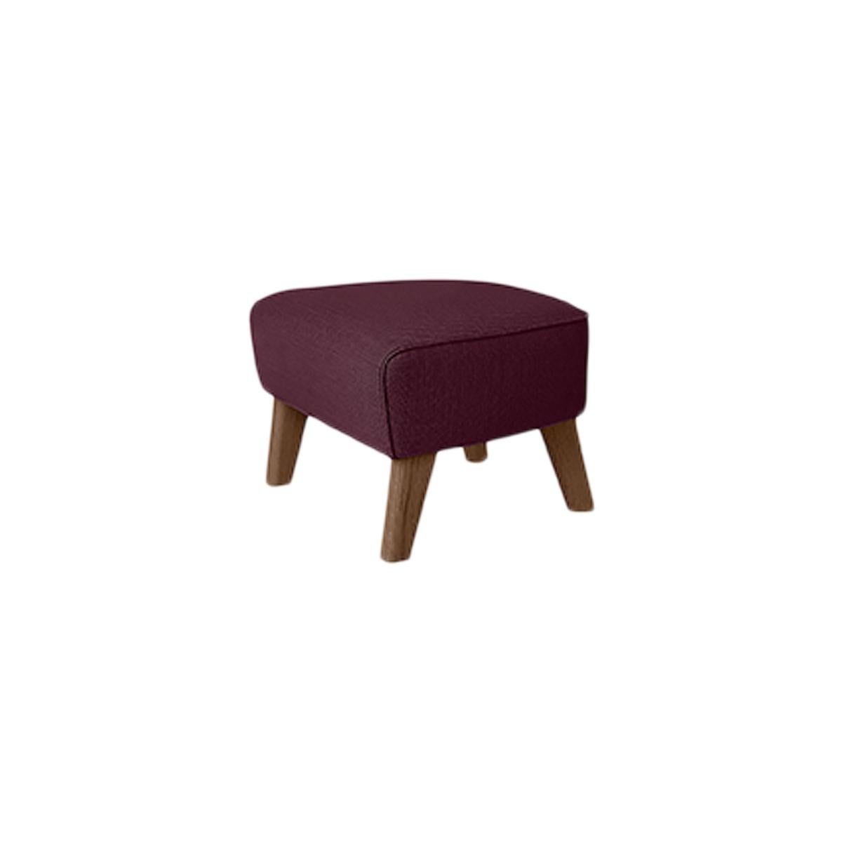 Maroon and smoked oak Raf Simons Vidar 3 My Own Chair Footstool by Lassen
Dimensions: W 56 x D 58 x H 40 cm 
Materials: Textile
Also available: Other colors available,

The My Own Chair Footstool has been designed in the same spirit as Flemming