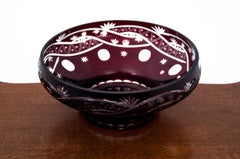 Maroon Crystal Bowl, Poland, 1960s