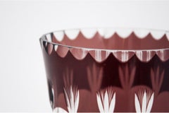 Maroon Crystal Vase, Poland, 1960s