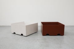Maroon Kartell Stacking "4695" Planter Box on Wheels, 1980’s