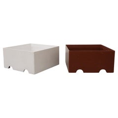 Maroon Kartell Stacking "4695" Planter Box on Wheels, 1980’s