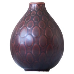 Vase en faïence "Marselis" marron de Nils Thorsson Royal Copenhagen, Danemark, années 1950
