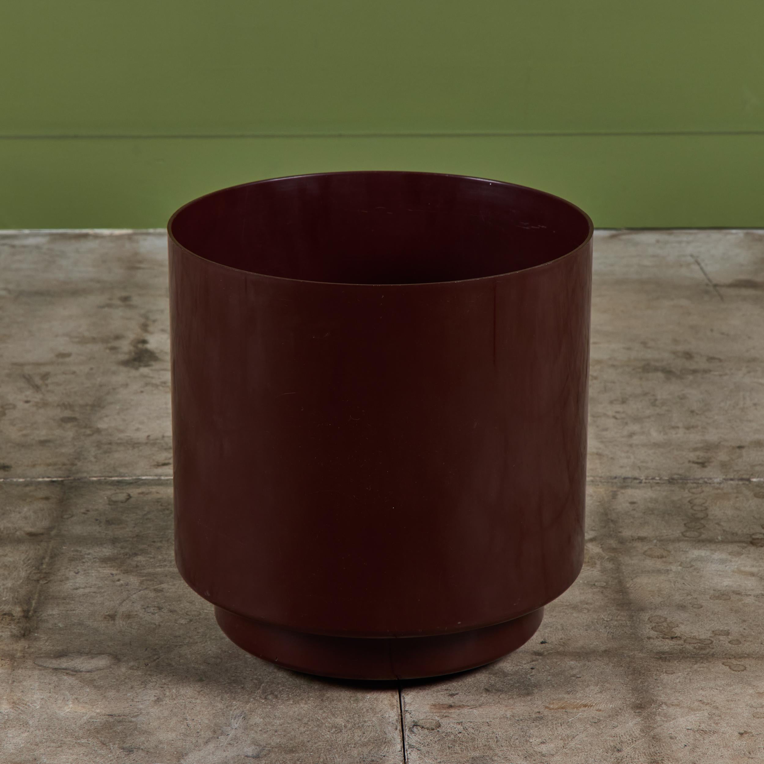 Plastic Maroon Planter by Anna Castelli Ferrieri for Kartell For Sale