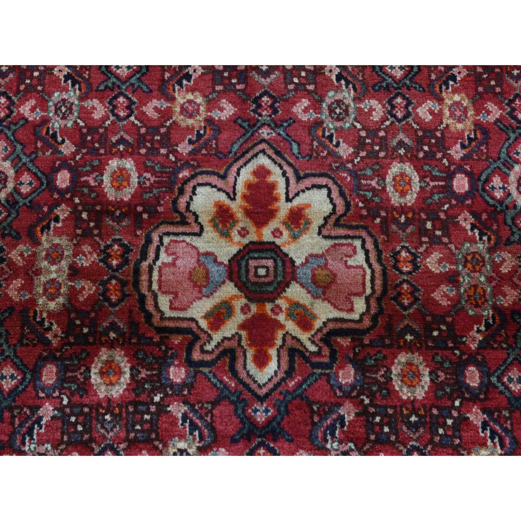 Hand-Knotted Maroon Red Vintage Fish Mahi Herat Design Clean Hand Knotted Pure Wool Rug For Sale