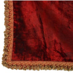 Maroon Velvet Table Runner with Fringe