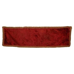 Maroon Velvet Table Runner with Fringe