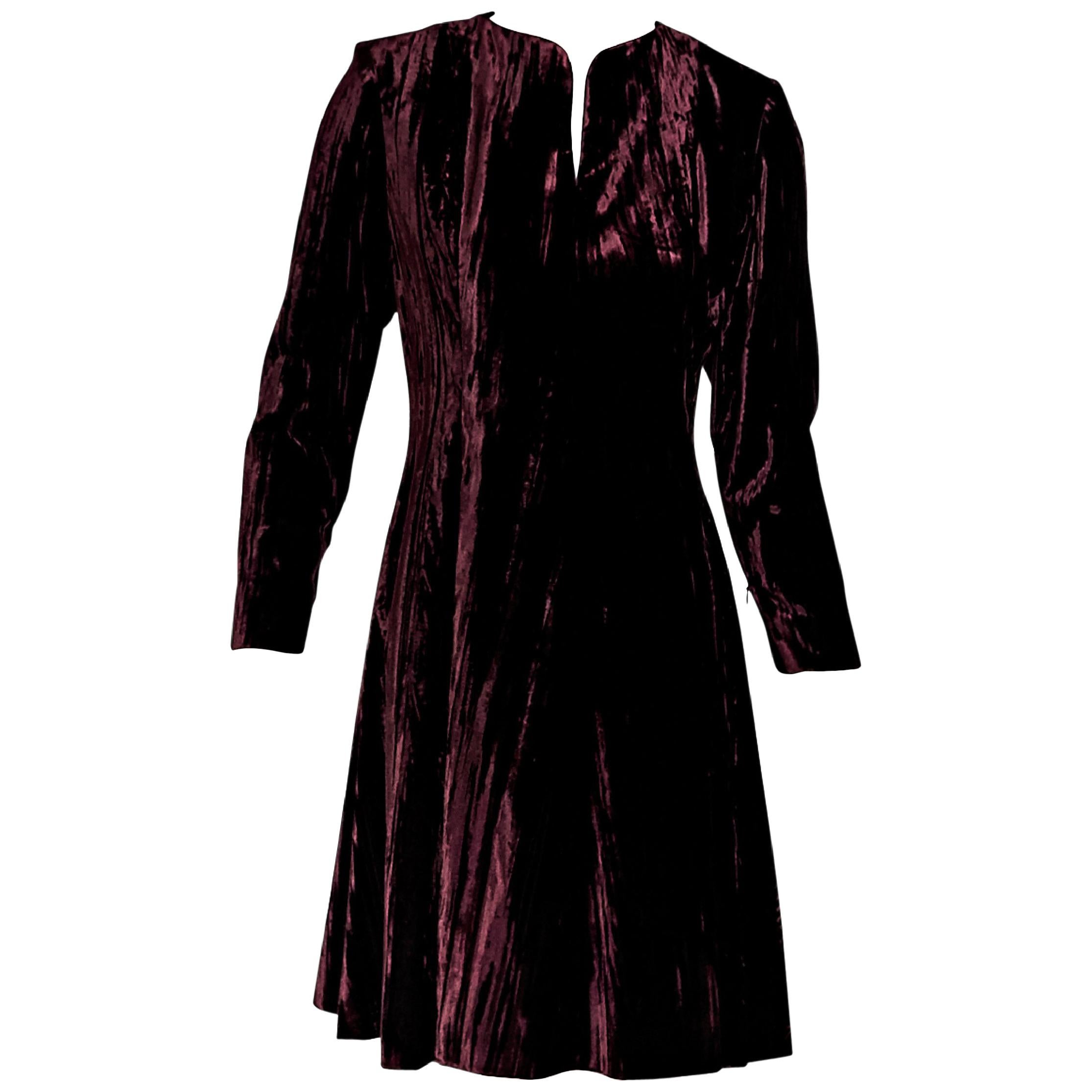 Maroon Vintage Yves Saint Laurent Rive Gauche Dress