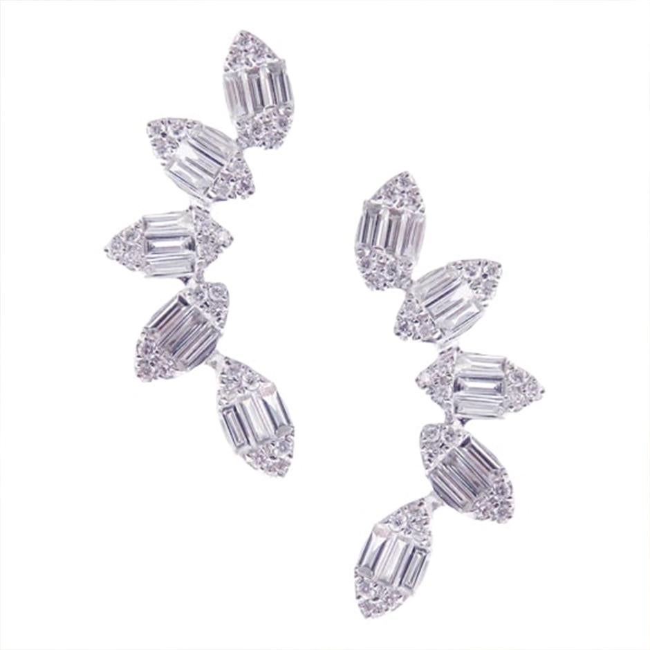 Marqkee Diamant-Baguette-Ohrringel (Moderne) im Angebot