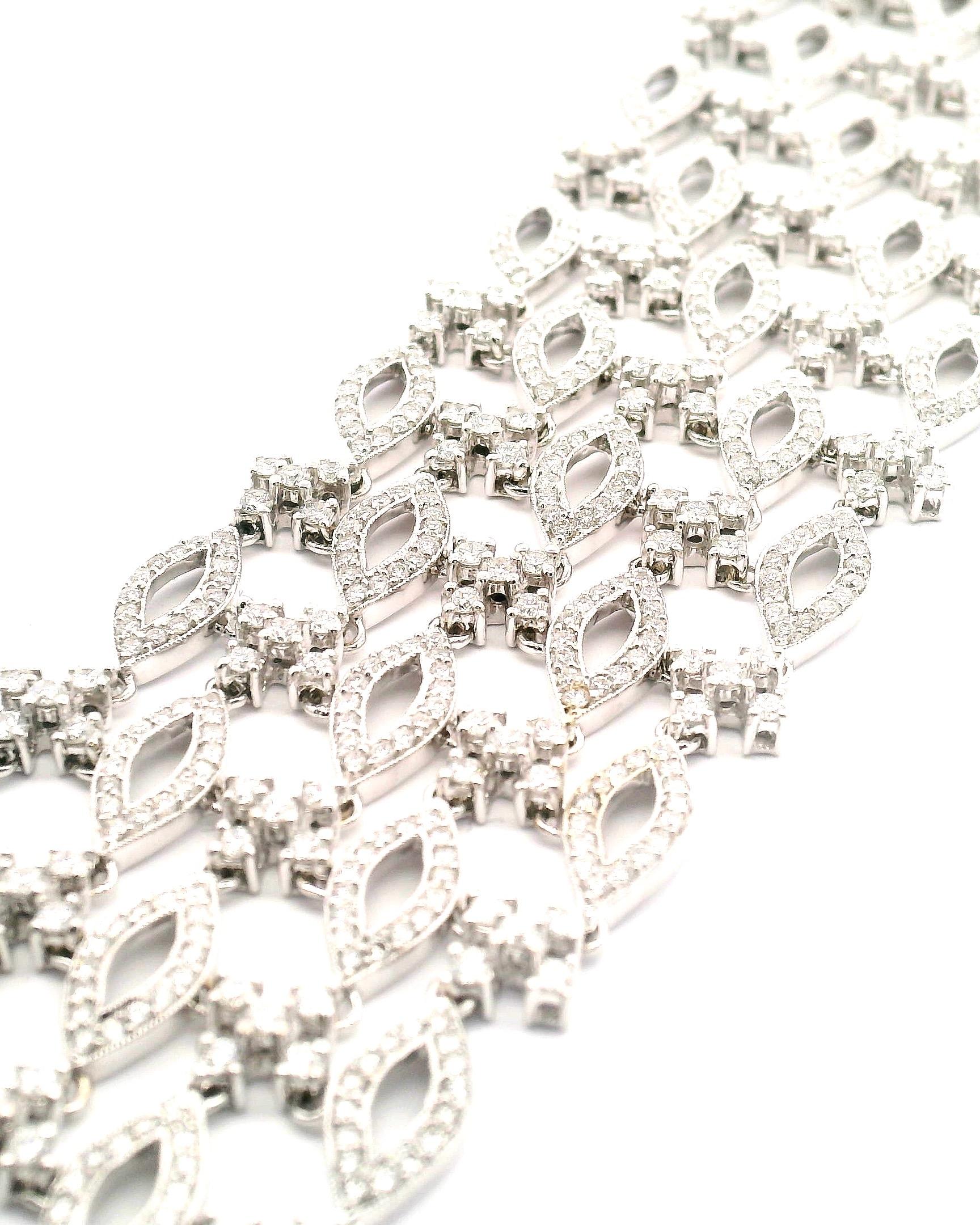 Pulsera Marque Link Diamante Oro Blanco en venta 2