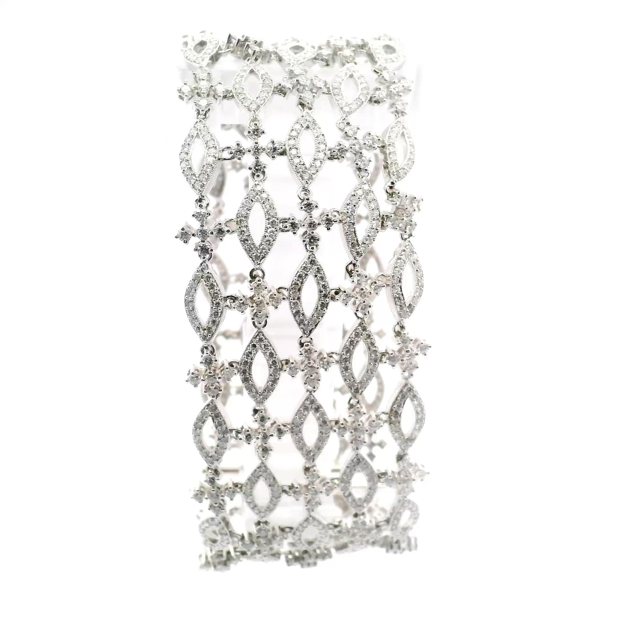Pulsera Marque Link Diamante Oro Blanco en venta 4
