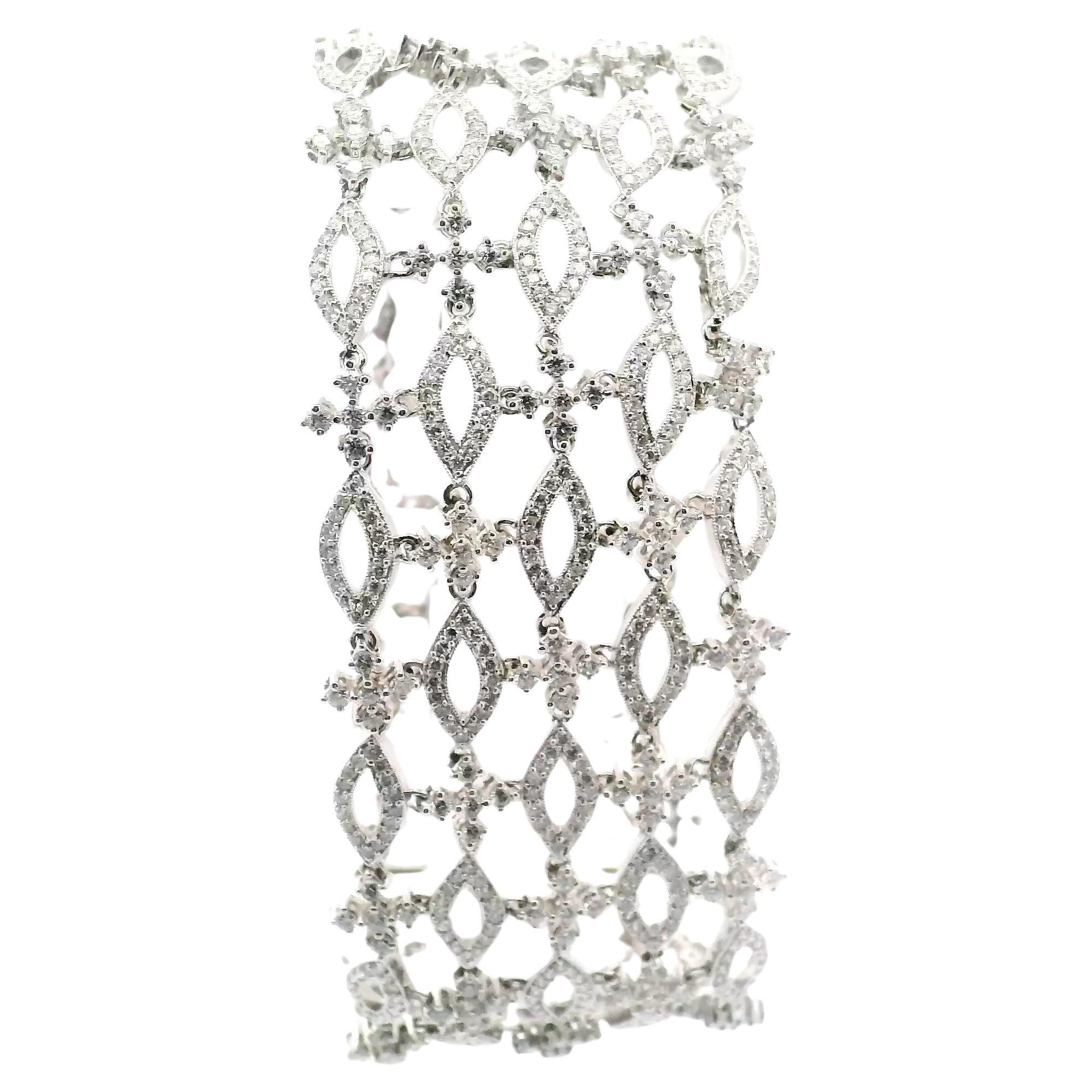 Pulsera Marque Link Diamante Oro Blanco