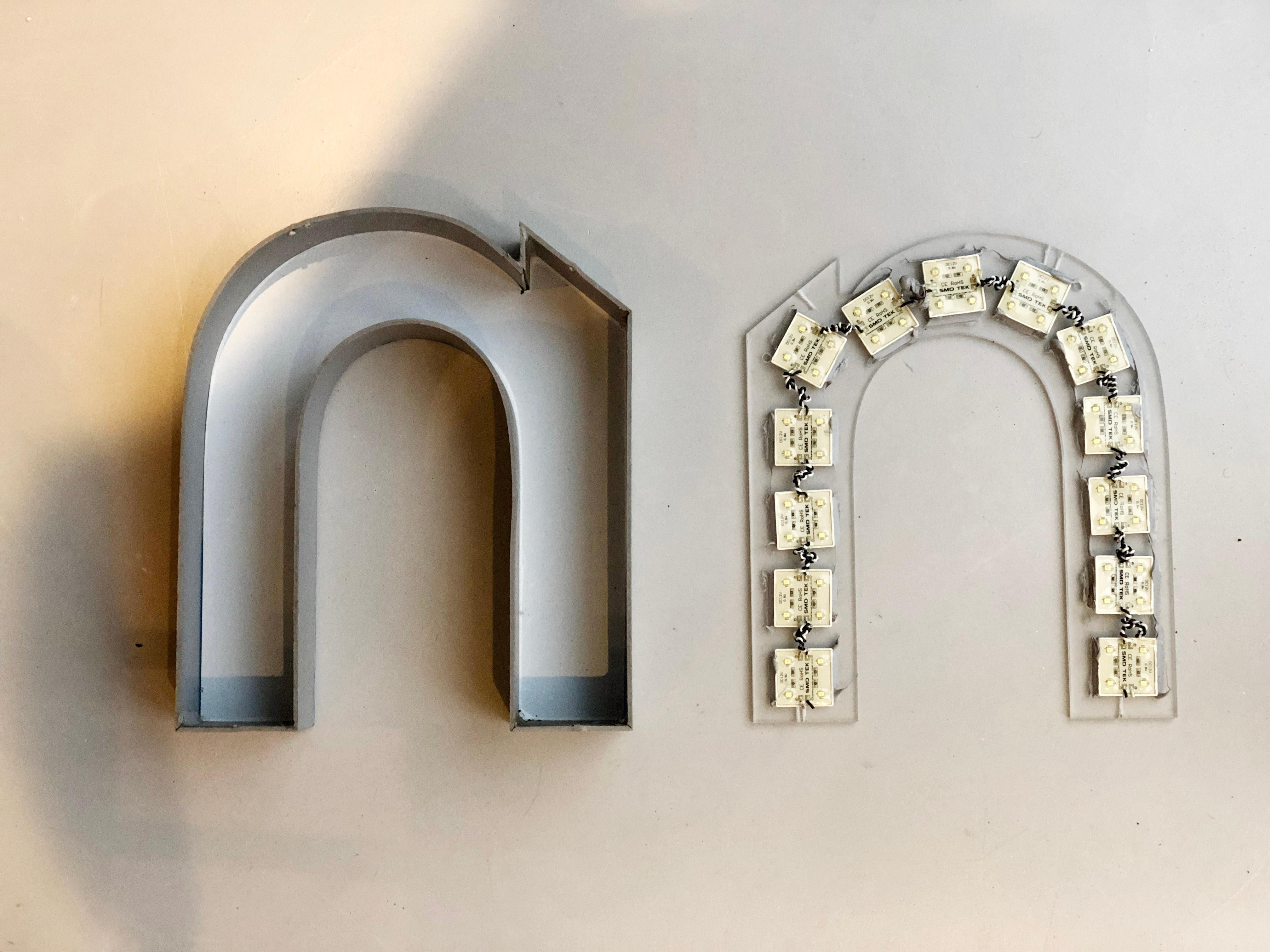 Hand-Crafted Marquee Box Letter N  For Sale