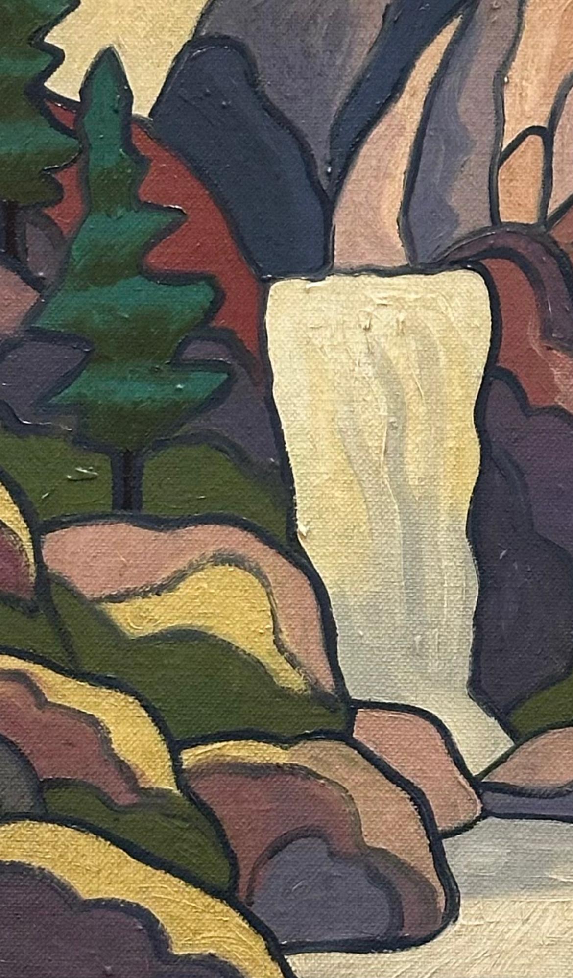 Waterfall - Abstract Expressionist Painting by Marquerite Zorach 
