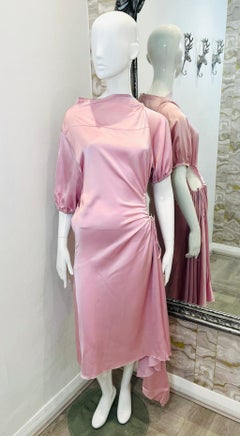 Marques' Almedia Satin Gathered Hole Detailed Silk Dress