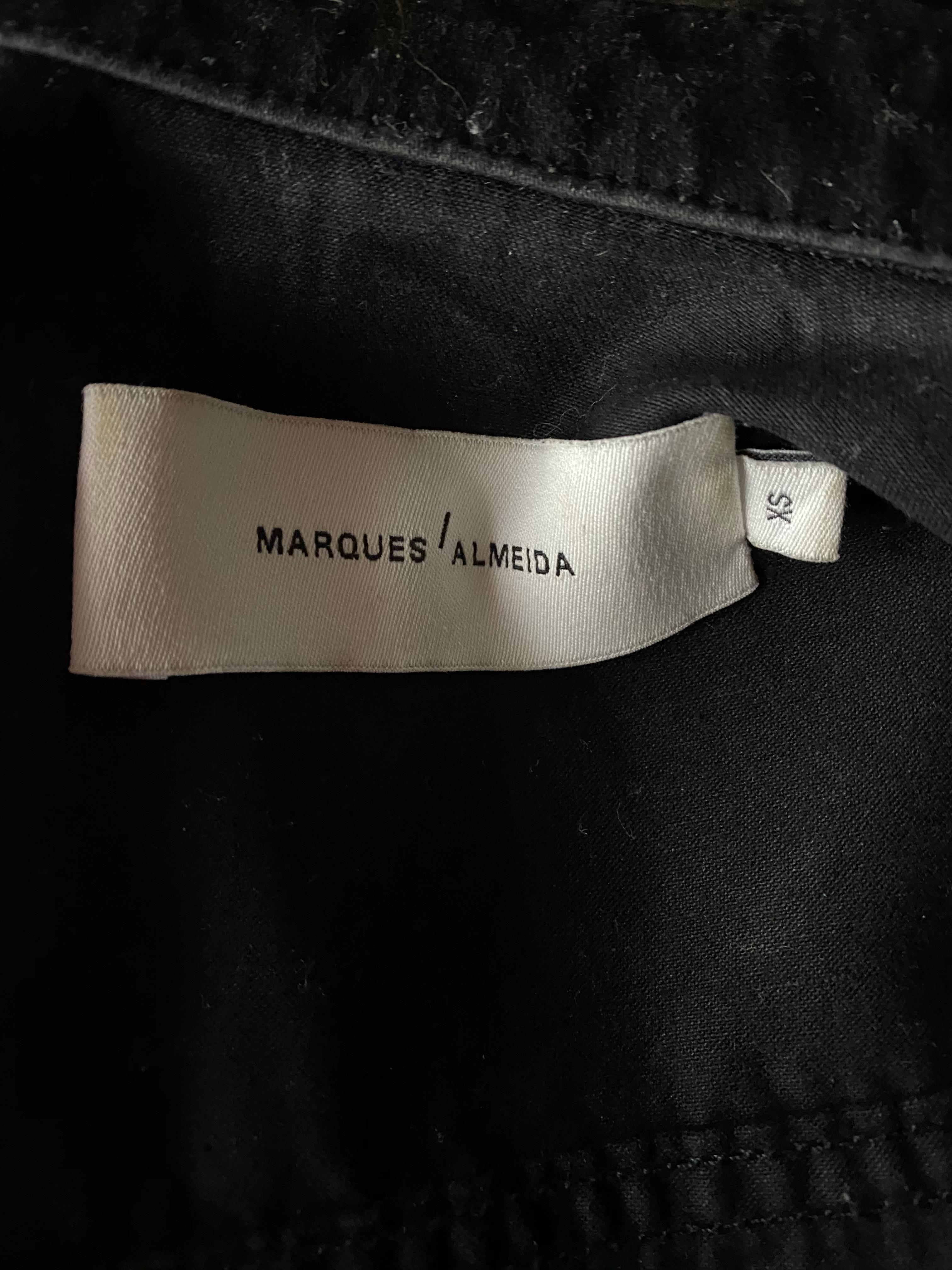 Marques Almeida Black and Brown Button Down Shirt Jacket, Size XS For Sale 3