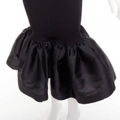 MARQUES ALMEIDA black organic cotton blend ribbed mermaid ruffle skirt XS