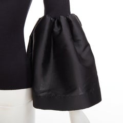 MARQUES ALMEIDA black organic cotton puff bishop sleeve sweater XS