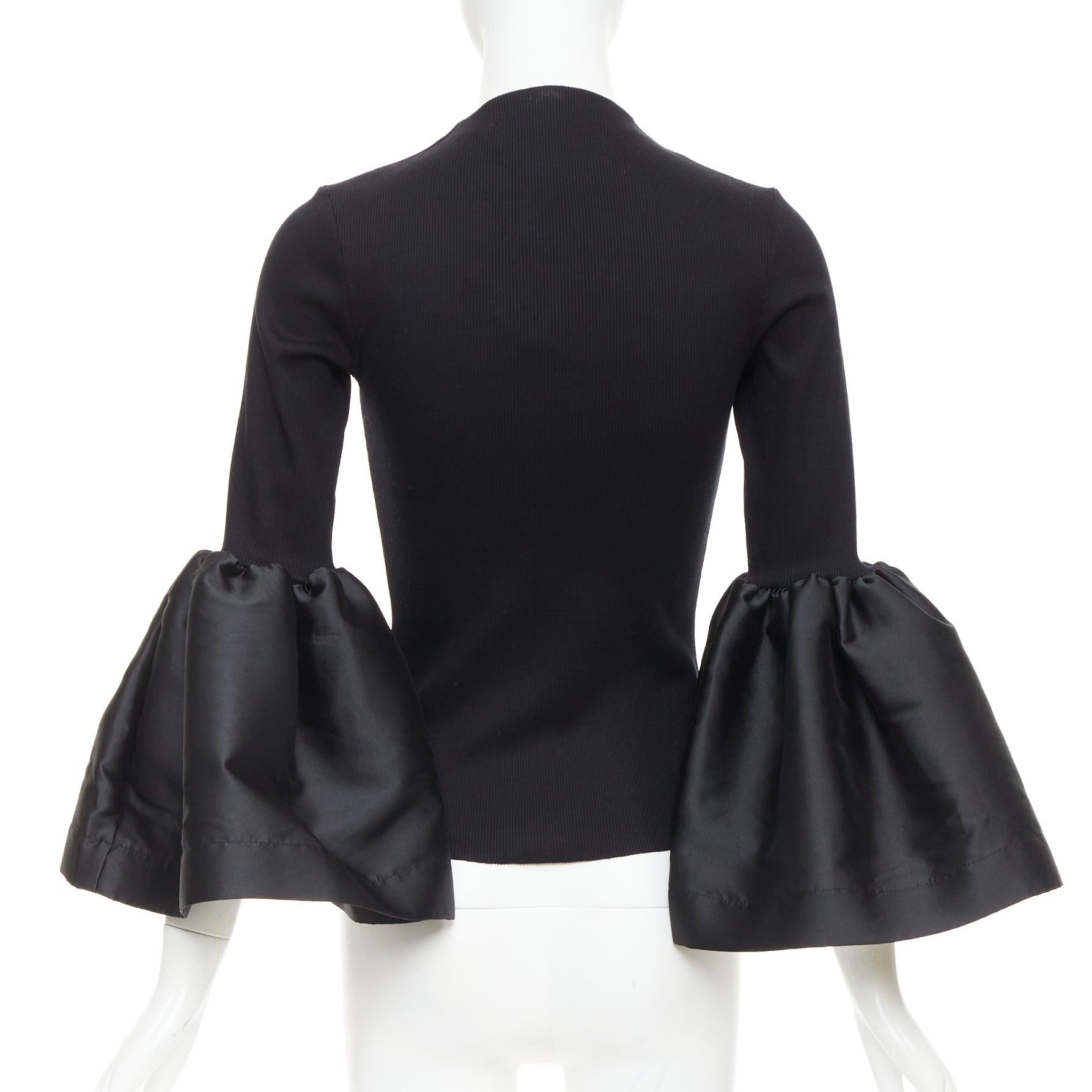 Donna MARQUES ALMEIDA maglione nero in cotone organico con maniche a sbuffo XS in vendita