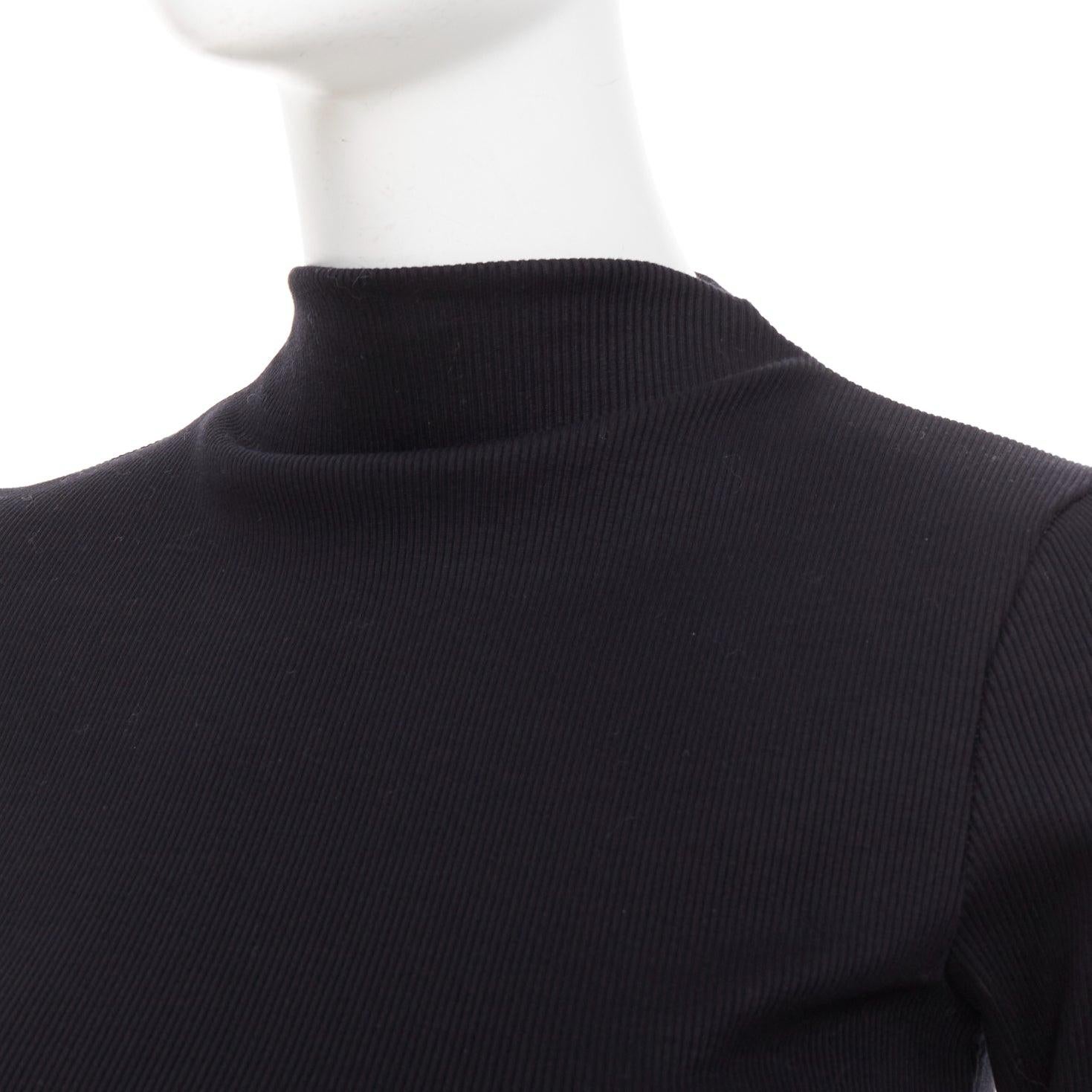 MARQUES ALMEIDA maglione nero in cotone organico con maniche a sbuffo XS in vendita 2